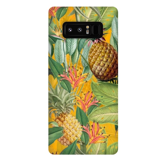 Galaxy Note 8 StrongFit Yellow Tropical Pinapple Jungle Garden by  Utart
