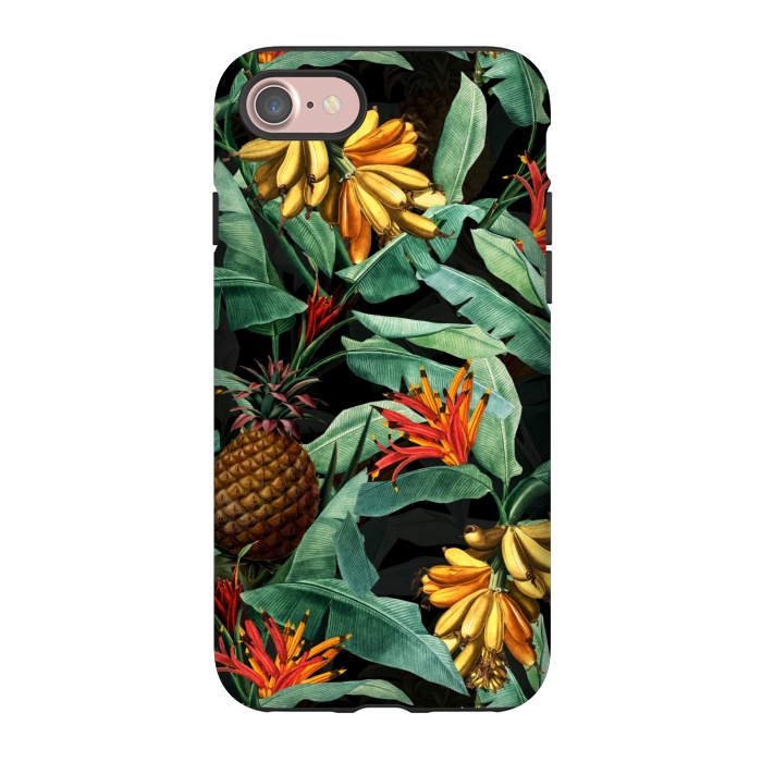 iPhone 7 StrongFit Black Banana and Pinapple Jungle Garden by  Utart