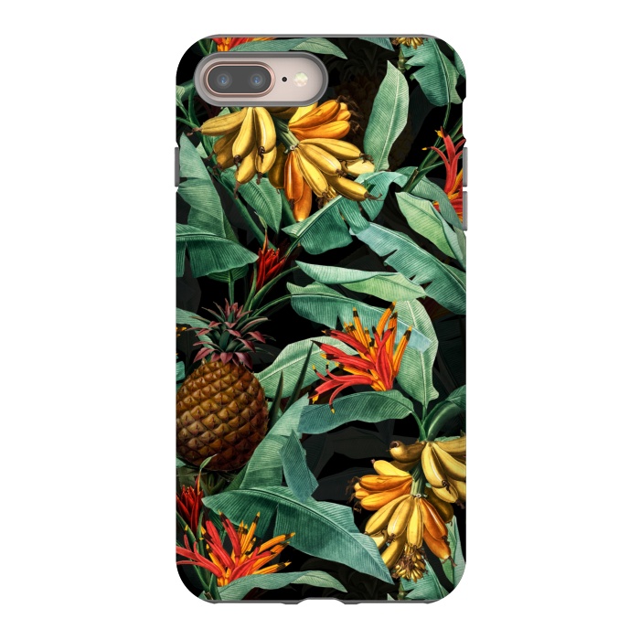 iPhone 7 plus StrongFit Black Banana and Pinapple Jungle Garden by  Utart