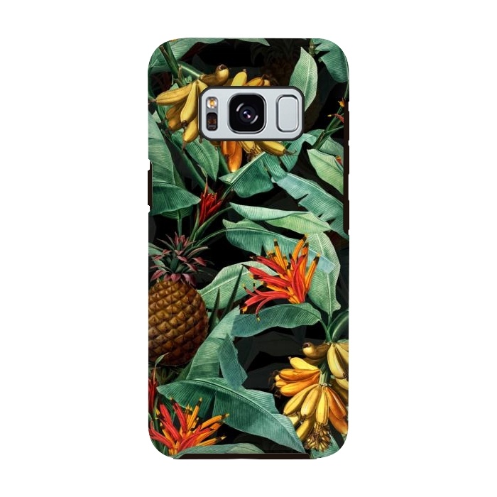 Galaxy S8 StrongFit Black Banana and Pinapple Jungle Garden by  Utart