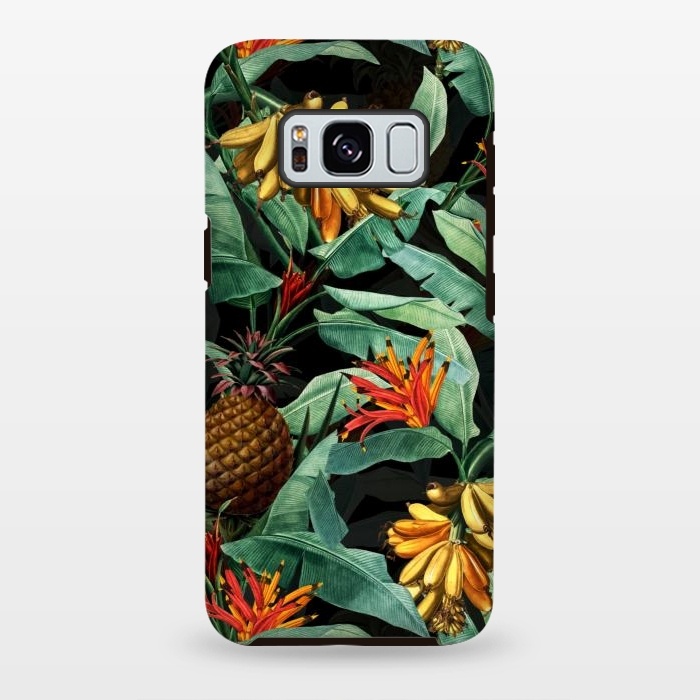 Galaxy S8 plus StrongFit Black Banana and Pinapple Jungle Garden by  Utart