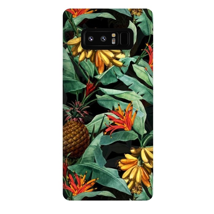 Galaxy Note 8 StrongFit Black Banana and Pinapple Jungle Garden by  Utart