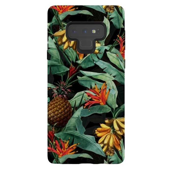 Galaxy Note 9 StrongFit Black Banana and Pinapple Jungle Garden by  Utart