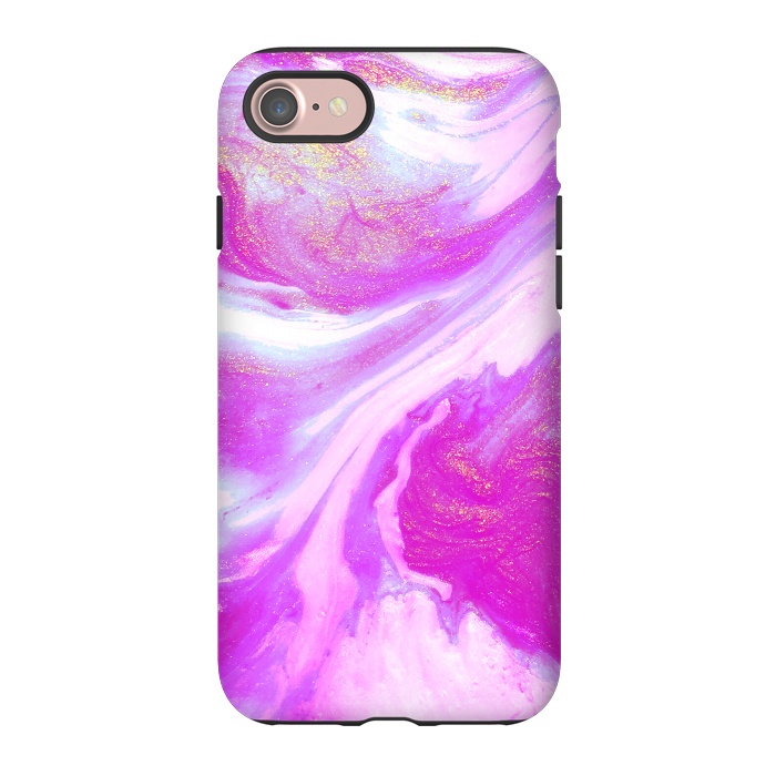 iPhone 7 StrongFit Pink and Gold Shimmer Abstract by Ashley Camille