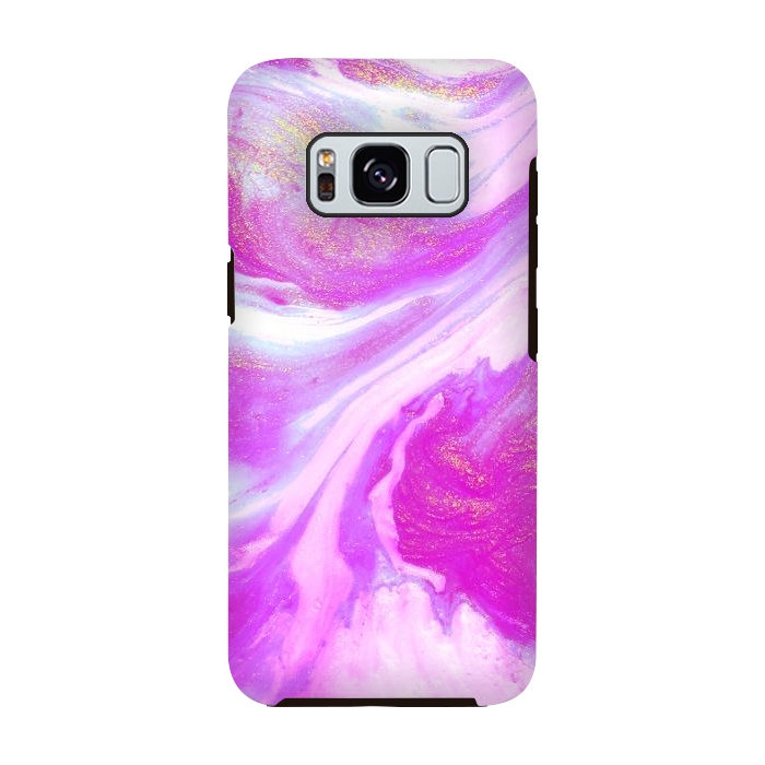 Galaxy S8 StrongFit Pink and Gold Shimmer Abstract by Ashley Camille