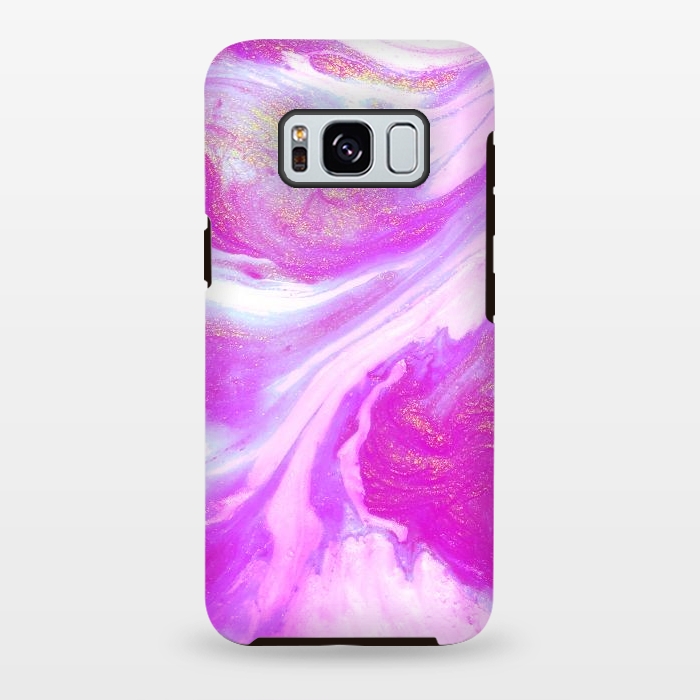 Galaxy S8 plus StrongFit Pink and Gold Shimmer Abstract by Ashley Camille