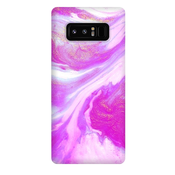 Galaxy Note 8 StrongFit Pink and Gold Shimmer Abstract by Ashley Camille