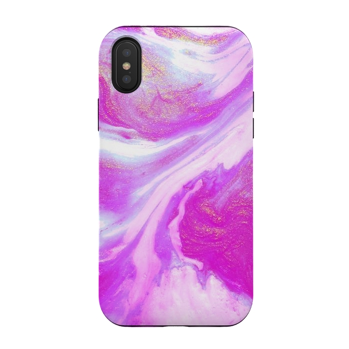 iPhone Xs / X StrongFit Pink and Gold Shimmer Abstract by Ashley Camille