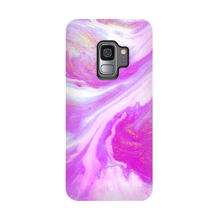 Galaxy S9 StrongFit Pink and Gold Shimmer Abstract by Ashley Camille