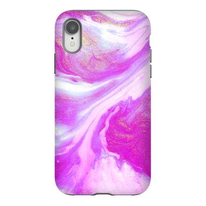 iPhone Xr StrongFit Pink and Gold Shimmer Abstract by Ashley Camille