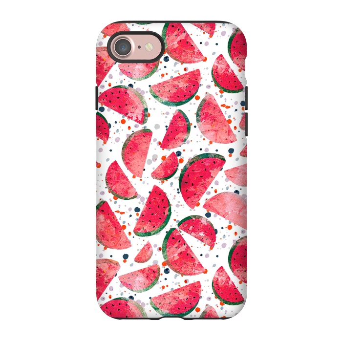 iPhone 7 StrongFit Splattered watermelons playful pattern by Oana 