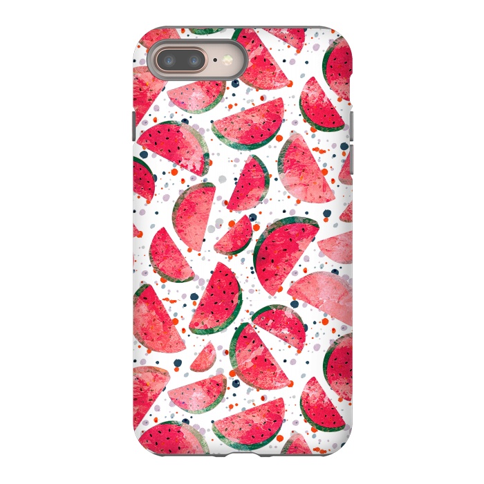 iPhone 7 plus StrongFit Splattered watermelons playful pattern by Oana 