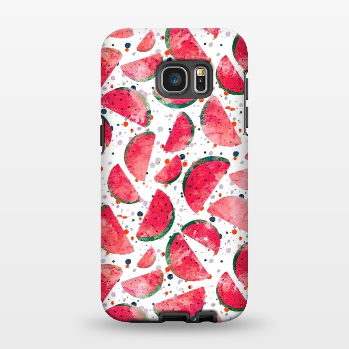 Galaxy S7 EDGE StrongFit Splattered watermelons playful pattern by Oana 