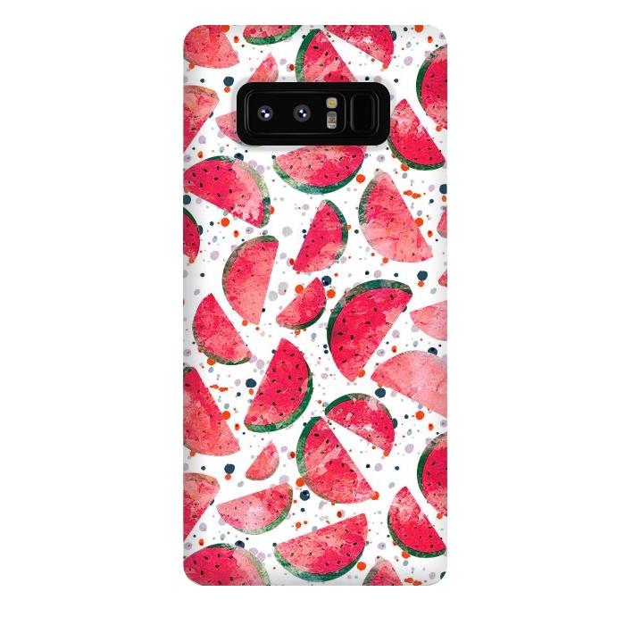 Galaxy Note 8 StrongFit Splattered watermelons playful pattern by Oana 
