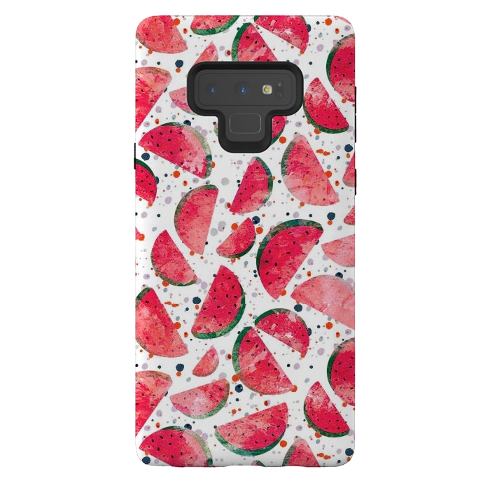 Galaxy Note 9 StrongFit Splattered watermelons playful pattern by Oana 