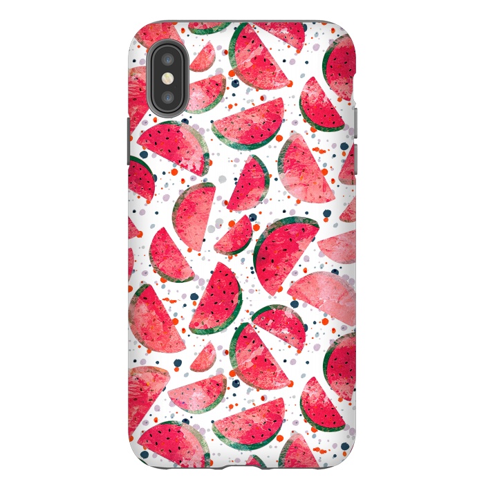 iPhone Xs Max StrongFit Splattered watermelons playful pattern by Oana 