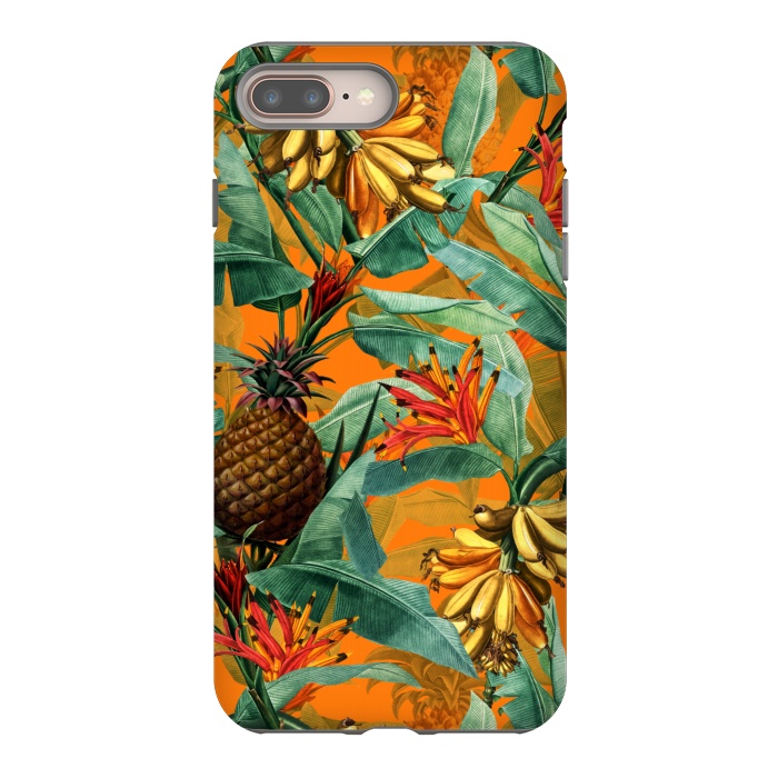 iPhone 7 plus StrongFit Sunny Banana and Pinapple Jungle Garden by  Utart