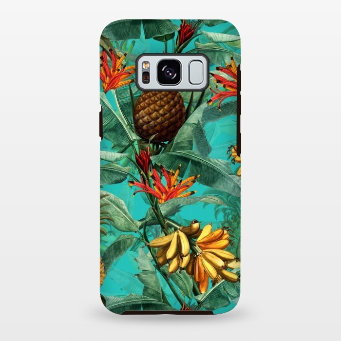 Galaxy S8 plus StrongFit Teal Banana and Pinapple Jungle Garden by  Utart