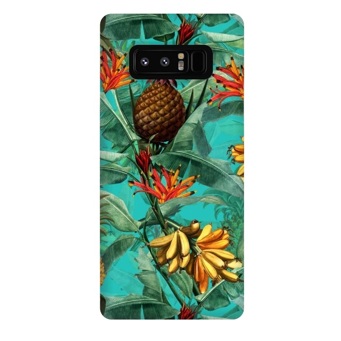 Galaxy Note 8 StrongFit Teal Banana and Pinapple Jungle Garden by  Utart