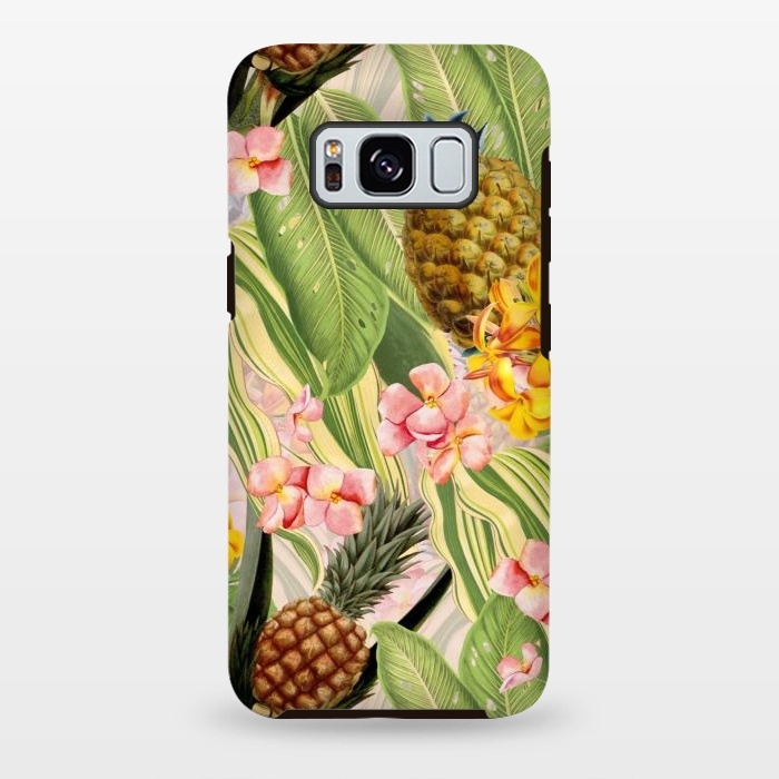 Galaxy S8 plus StrongFit Gold and pink Banana and Pinapple Jungle Garden by  Utart