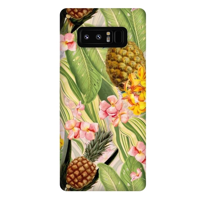 Galaxy Note 8 StrongFit Gold and pink Banana and Pinapple Jungle Garden by  Utart