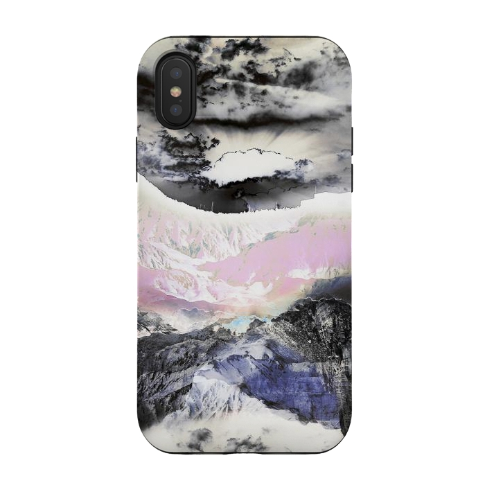 iPhone Xs / X StrongFit Storm clouds mountain landscape by Oana 