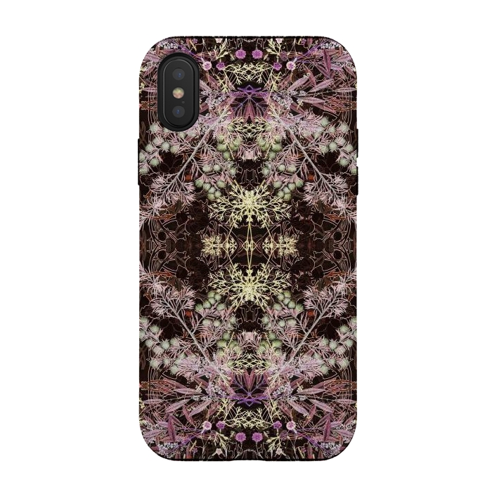 iPhone Xs / X StrongFit Delicate arts and crafts botanical pattern by Oana 