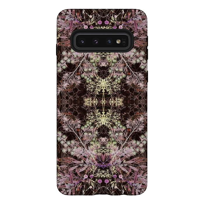 Galaxy S10 StrongFit Delicate arts and crafts botanical pattern by Oana 