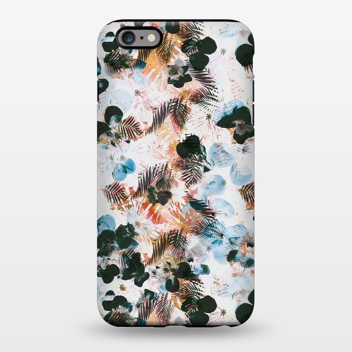 iPhone 6/6s plus StrongFit Ink pansy petals and foliage pattern by Oana 