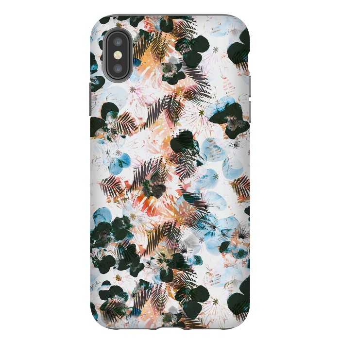 iPhone Xs Max StrongFit Ink pansy petals and foliage pattern by Oana 