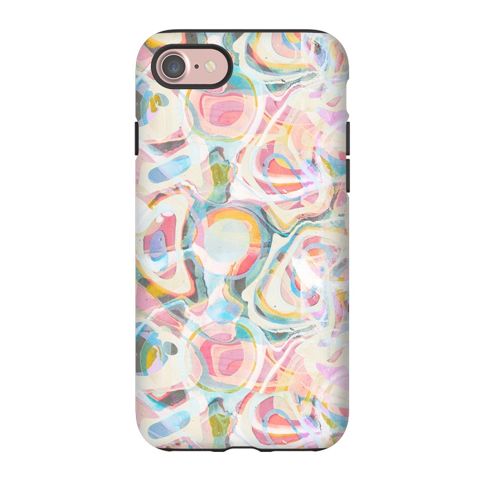 iPhone 7 StrongFit Pastel abstract marbling painting by Oana 