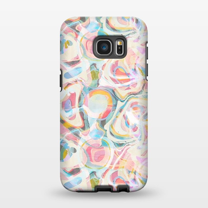 Galaxy S7 EDGE StrongFit Pastel abstract marbling painting by Oana 