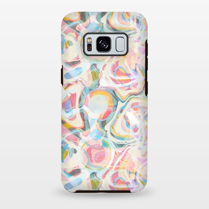 Galaxy S8 plus StrongFit Pastel abstract marbling painting by Oana 