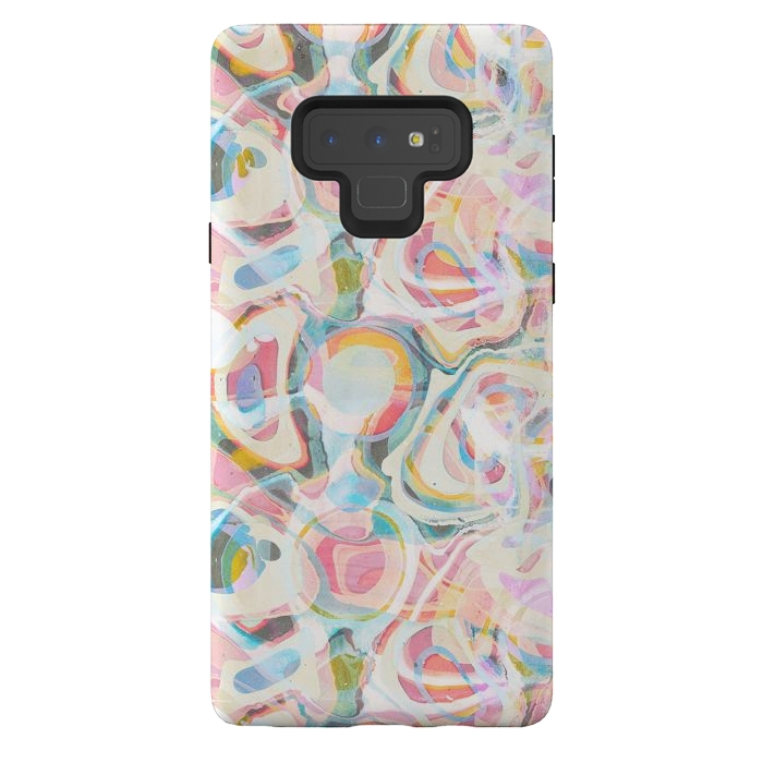 Galaxy Note 9 StrongFit Pastel abstract marbling painting by Oana 