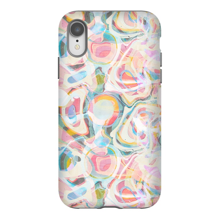 iPhone Xr StrongFit Pastel abstract marbling painting by Oana 