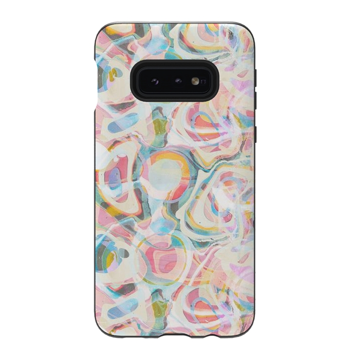 Galaxy S10e StrongFit Pastel abstract marbling painting by Oana 