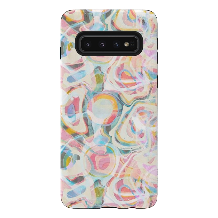 Galaxy S10 StrongFit Pastel abstract marbling painting by Oana 