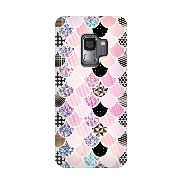 Galaxy S9 StrongFit cute pink mermaid by Jms
