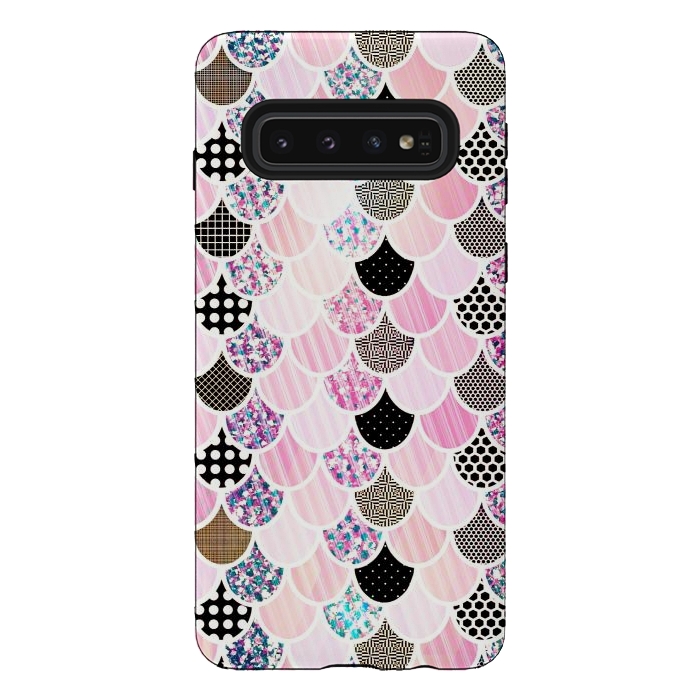 Galaxy S10 StrongFit cute pink mermaid by Jms