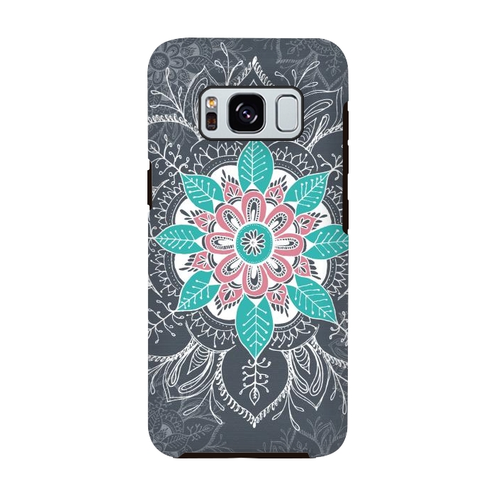 Galaxy S8 StrongFit Gray mandala  by Rose Halsey