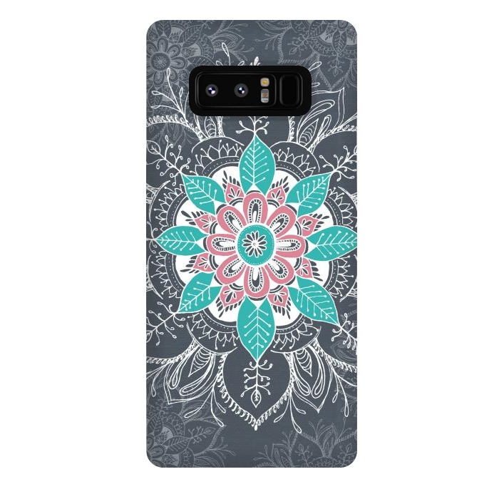 Galaxy Note 8 StrongFit Gray mandala  by Rose Halsey