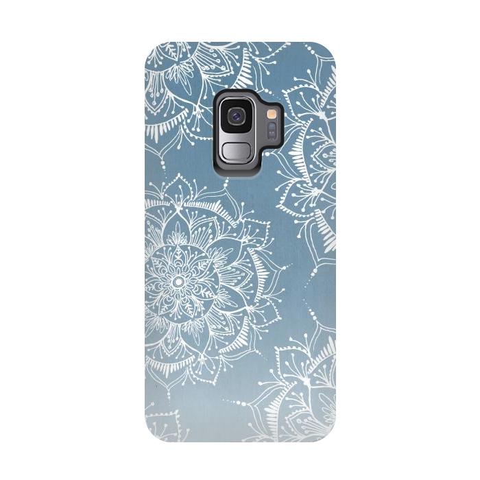 Galaxy S9 StrongFit mandala Fade Blue by Rose Halsey