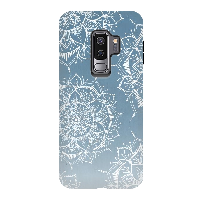 Galaxy S9 plus StrongFit mandala Fade Blue by Rose Halsey