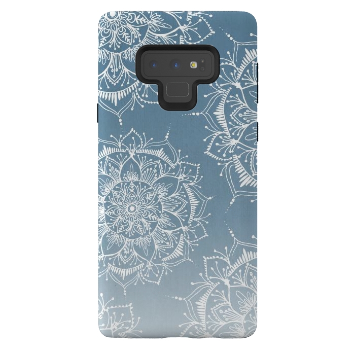 Galaxy Note 9 StrongFit mandala Fade Blue by Rose Halsey