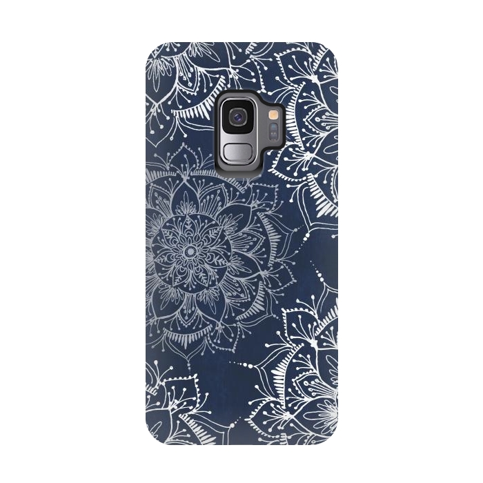 Galaxy S9 StrongFit Floral Blue by Rose Halsey