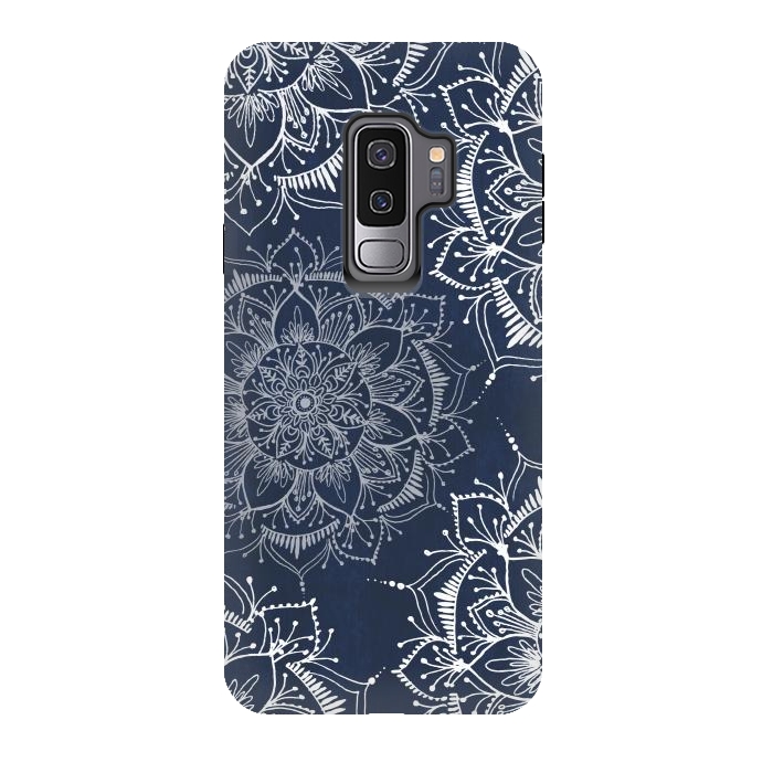 Galaxy S9 plus StrongFit Floral Blue by Rose Halsey