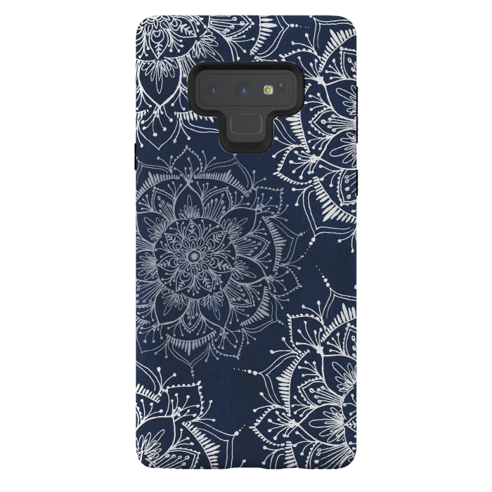 Galaxy Note 9 StrongFit Floral Blue by Rose Halsey