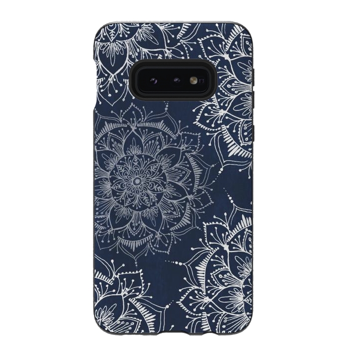 Galaxy S10e StrongFit Floral Blue by Rose Halsey