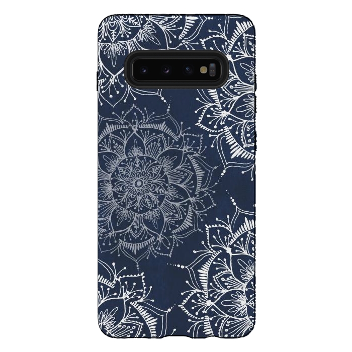 Galaxy S10 plus StrongFit Floral Blue by Rose Halsey