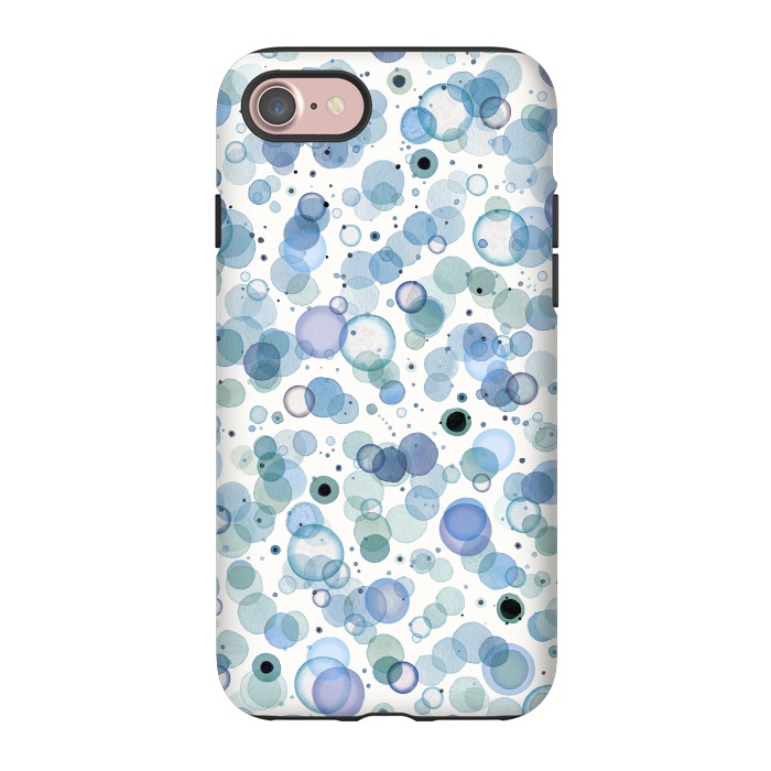 iPhone 7 StrongFit Blue Bubbles by Ninola Design